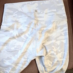 Lululemon bike shorts - white/gray camo print